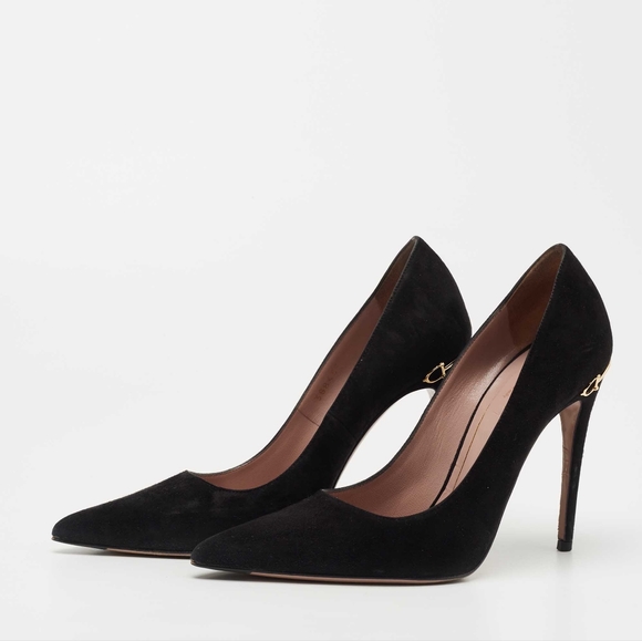 ✨️GUCCI ADINA HORSEBIT SUEDE BLACK HEELS SZ 37/7✨️ - Picture 3 of 16